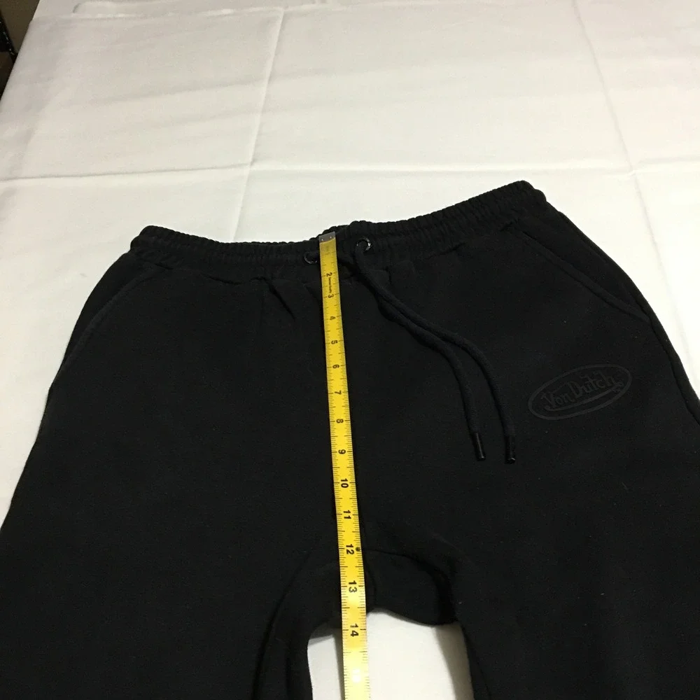 Von Dutch Sweatpants Large Black Logo Drawstring Joggers